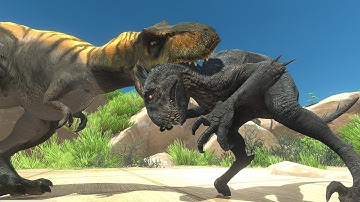 Jurassic World Rebirth : Ember T-Rex VS. Scorpios rex ! - Animal Revolt Battle Simulator