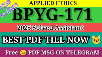 BPYG 171 SOLVED ASSIGNMENT 2024-25 I| bpyg171 solved assignment 2025 in English || ignoubpyg171
