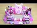 PINK SLIME Mixing makeup and glitter into Clear Slime Satisfying Slime Videos city