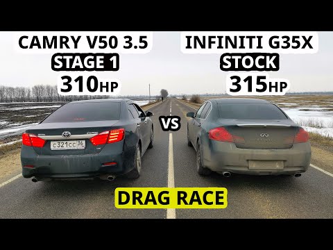 ГОНКА. CAMRY 3.5 vs INFINITI G35X vs ГАЗ 24 V8 1UZ-FE