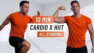 10 MIN CARDIO HIIT WORKOUT - ALL STANDING - Fat Burning Home Workout (No Equipment) screenshot 1