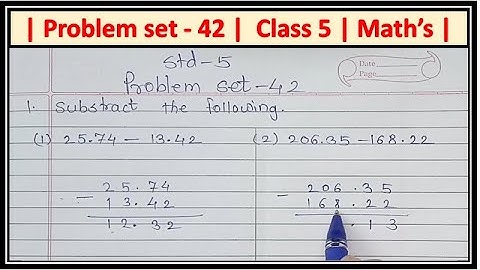 Problem set 42 class 5 math | Decimal Fractions