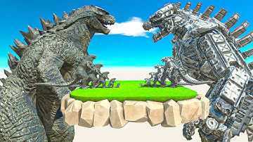 Growing Godzilla VS MechaGodzilla - Size Comparison Godzilla - Animal Revolt Battle Simulator