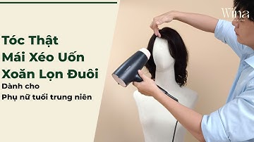 Tóc Thật Nguyên Đầu Mái Xéo Uốn Xoăn Lọn Đuôi Dành Cho Phụ Nữ Tuổi Trung Niên | Wina Wigs Gallery