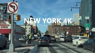4K New York - Snowy Day - Driving tour of Brooklyn ( Atlantic Avenue )