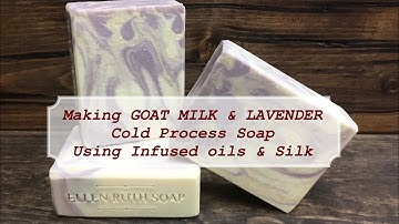 Making Goat Milk Lavender Cold Process Soap w/ herbal infused oil | Ellen Ruth Soap