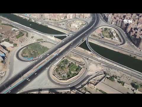 تصوير جوي لكوبري مسطرد ضمن مشروع الطريق الدائري حول القاهرة الكبري