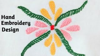 Hand Embroidery Tutorial For Beginner.Flower Embroidery Pattern.Embroidery Design.@RSAcreativeworld