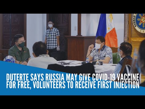 Duterte says Russia may give COVID-19 vaccine for free, volunteers to receive first injection