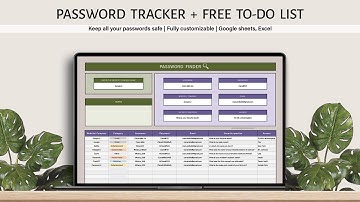 Password tracker spreadsheet| Google sheets & Excel|