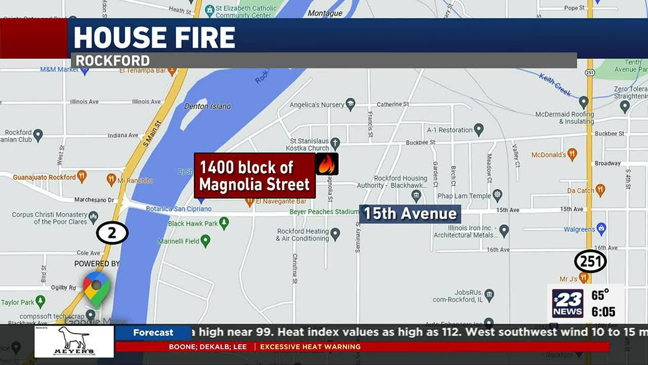 Three people, one dog rescued from Rockford house fire - YouTube