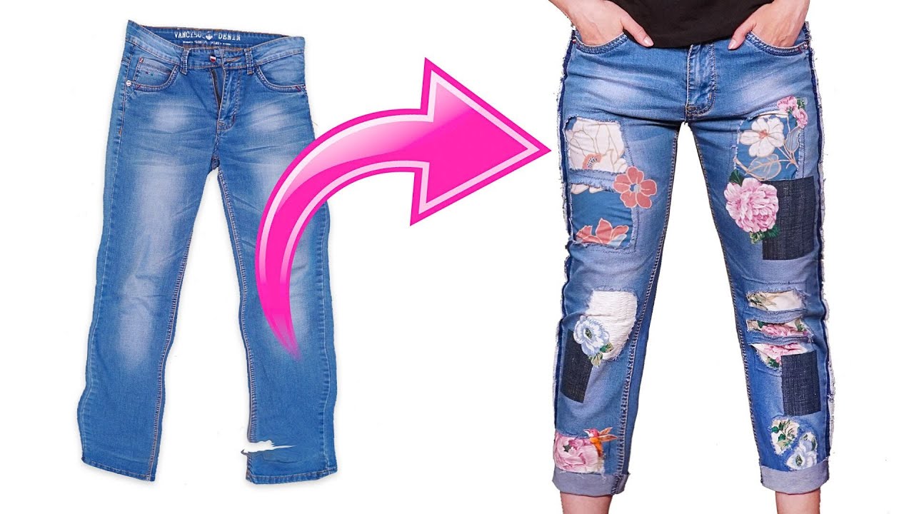 How to transform old jeans into fashionable ones in Boho style! YouTube