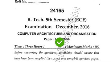 2016 Mdu BTech ECE 5th Sem Computer Architecture & Organaisation Question Paper