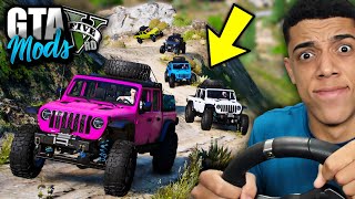 SUPER TRILHA NO MONTE CHILIAD DE JEEP GLADIATOR NO VOLANTE! (CINCO CAMINHONETES) - GTA 5 MODS