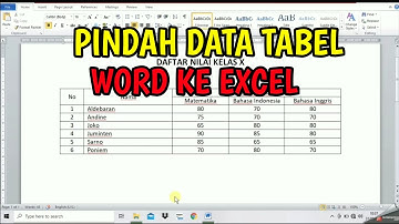 CARA PINDAH DATA WORD KE EXCEL ~ MICROSOFT WORD