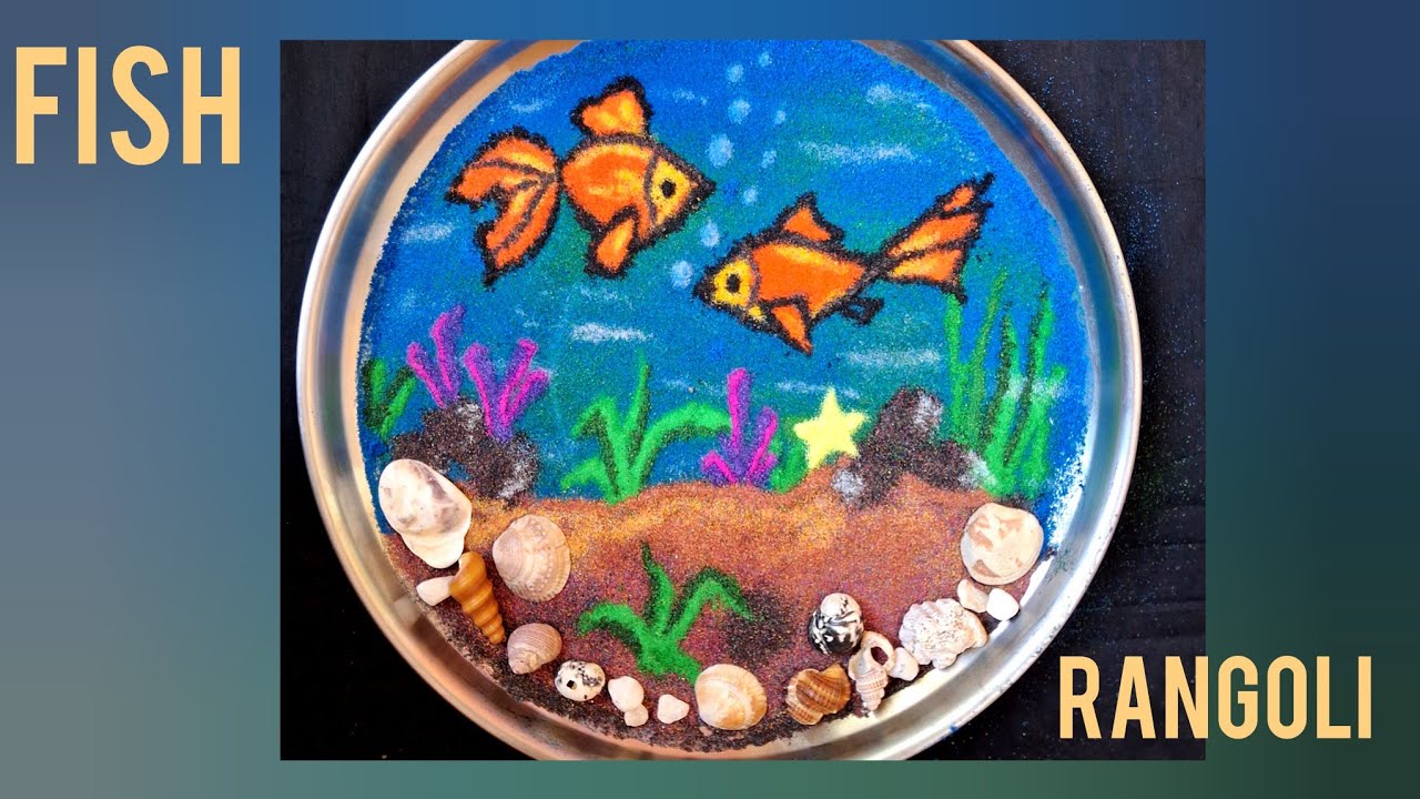 Fish Rangoli Design🐬🐠|Easy step by step tutorials| #rangoli #fishrangoli @RBK-7-85 