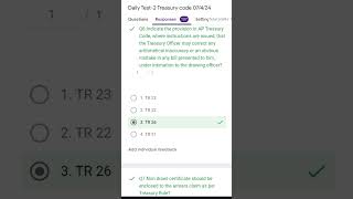 DAILY TEST-2 Treasury Code #Departmental Tests