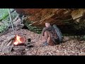 Old school survival camping  no tent no sleeping bag  exploring appalachia