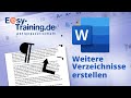 Microsoft 365 - Word - Weitere Verzeichnisse erstellen