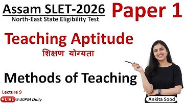 Methods of Teaching in Teaching Aptitude for Assam SLET | Assam SLET 2026  Paper 1