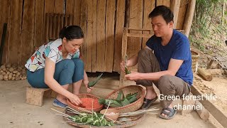 Make horn cake with my younger sister. Robert | Green forest life (ep282)