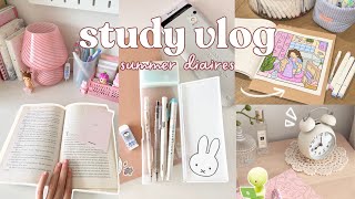 summer diaries: STUDY VLOG 🎐 productive 8AM morning routine, GRWM, reading, & shopping 🪽