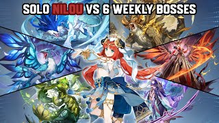 Solo C0 Nilou vs 6 Weekly Bosses Without Food Buff | Genshin Impact