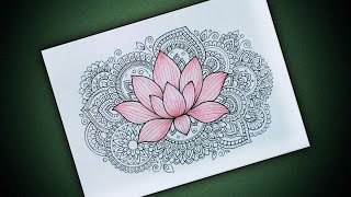 Lotus Flower Mandala art | Mandala art for beginners | Pink Lotus Bloom Mandala | Art of Calmness