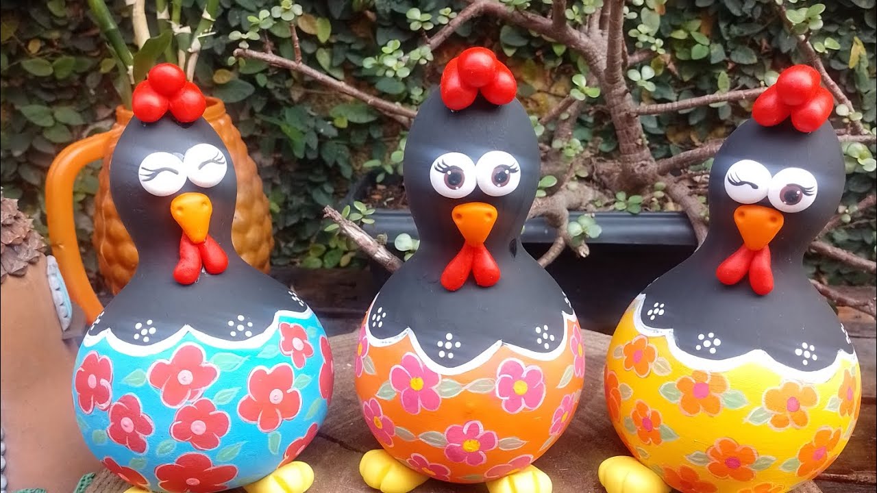 GALINHA DE CABAÇA -  #galinhanacabaça #galinhaembiscuit #artesanatonacabaça #artesanato