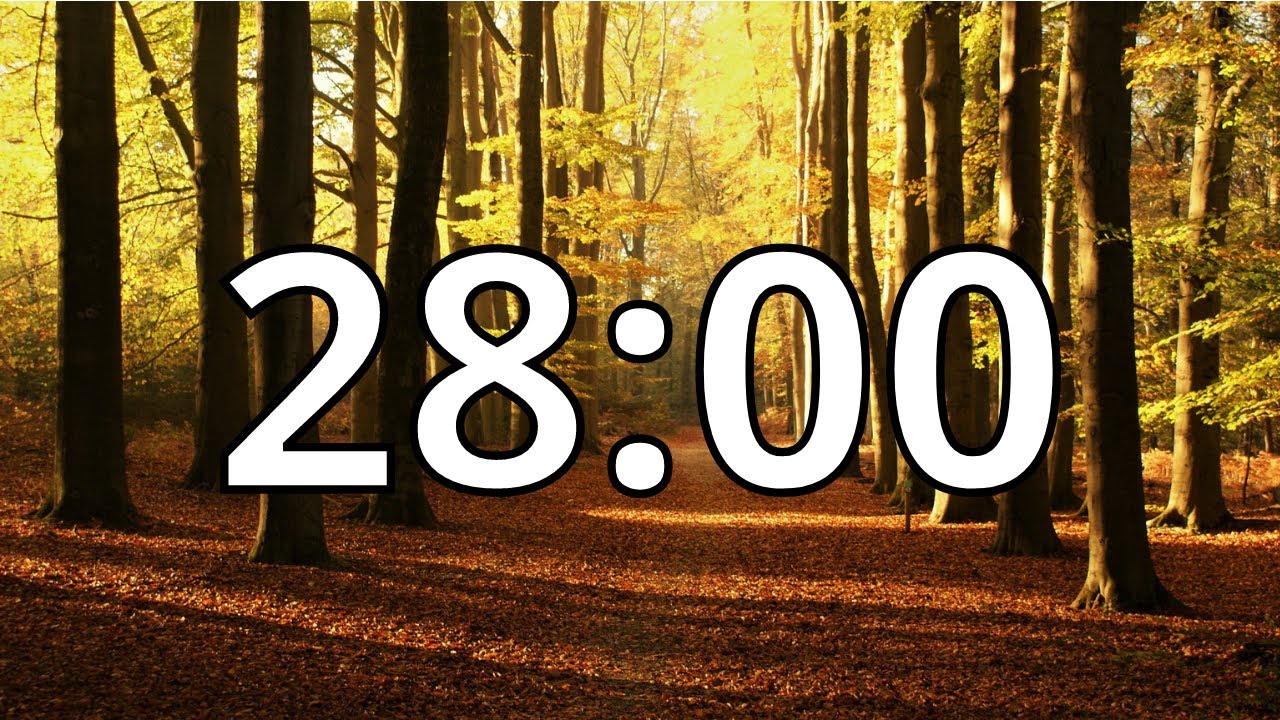 28 Minutes Autumn/Fall Countdown Timer With Music and Alarm (Simple