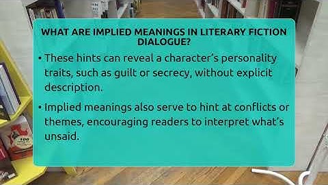 What Are Implied Meanings In Literary Fiction Dialogue? - The Prose Path