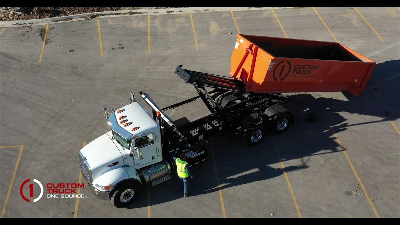 How to Load Containers Using a Cable Hoist Rolloff Truck w/ Extendable