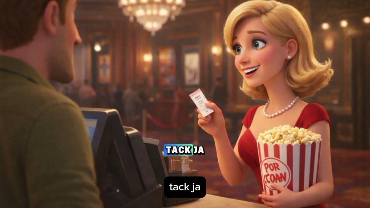 Learn Swedish easy |buying cinema tickets & popcorn |Beginners Friendly Conversations 