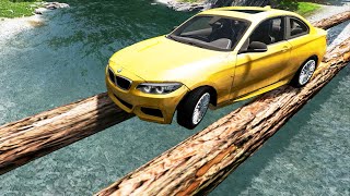 Car vs Log Bridge - BeamNG.Drive