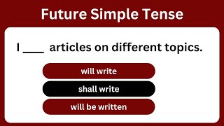 Simple Future Tense Quiz | Grammar Test