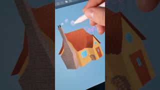 3 ways of drawing HOUSES #art #shorts