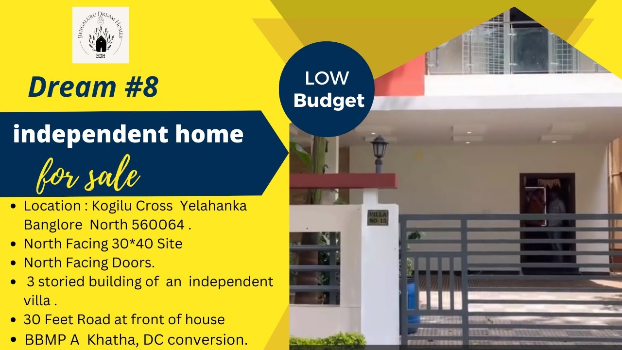 Stunning ThreeStory NorthFacing Villa in Kogilu Cross, Yelahanka