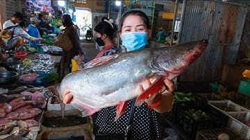 Market Show - Pangasius Fish Sour Soup Vegetable - Yummy Pangasius Fish Recipe - Cooking With Sros