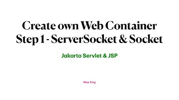 16. Create our own Web Container - Step 1: Create Simple Http Server