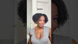 Natural hair transformation🫶🏾 From Curly➡️Blowout ➡️Styled Updo✨ Do we love?💕 #shorts #type4hair