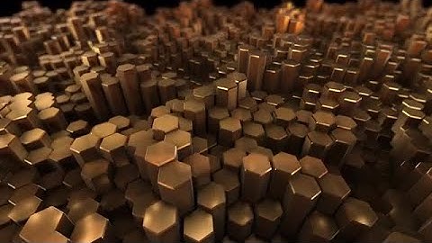 Gold Hexagons Undulating Surface Stock Motion Graphics