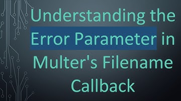 Understanding the Error Parameter in Multer