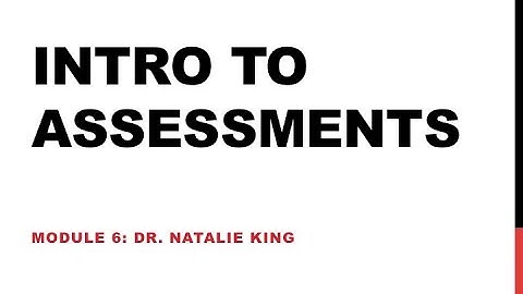 Intro Video- Module 6 Assessments