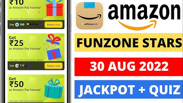 Amazon Funzone stars Quiz Answers Today 30 August 2022
