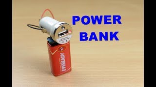 How to Make a Power Bank Use 9v Battery at home