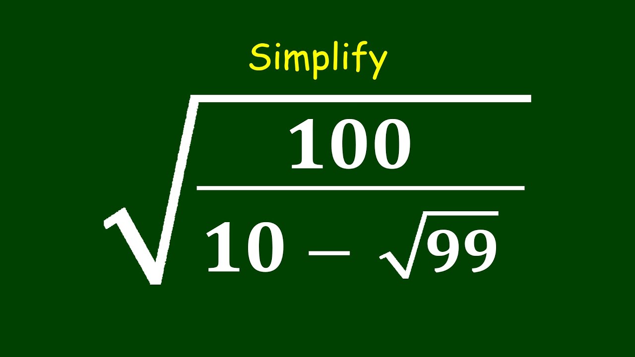 A Nice Square Root Algebra Simplification | Math Olympiad | How to ...