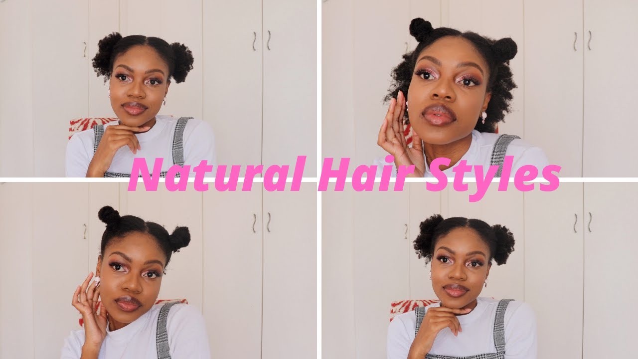 6 EASY Natural Hair Hairstyles| No gel | 4c Hair - YouTube