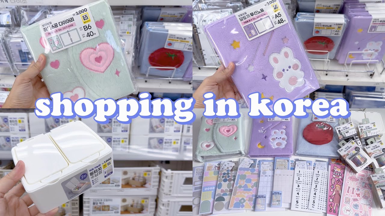 shopping in korea vlog 🇰🇷 daiso stationery haul 💕 cute fabric notes & more 다이소 신상