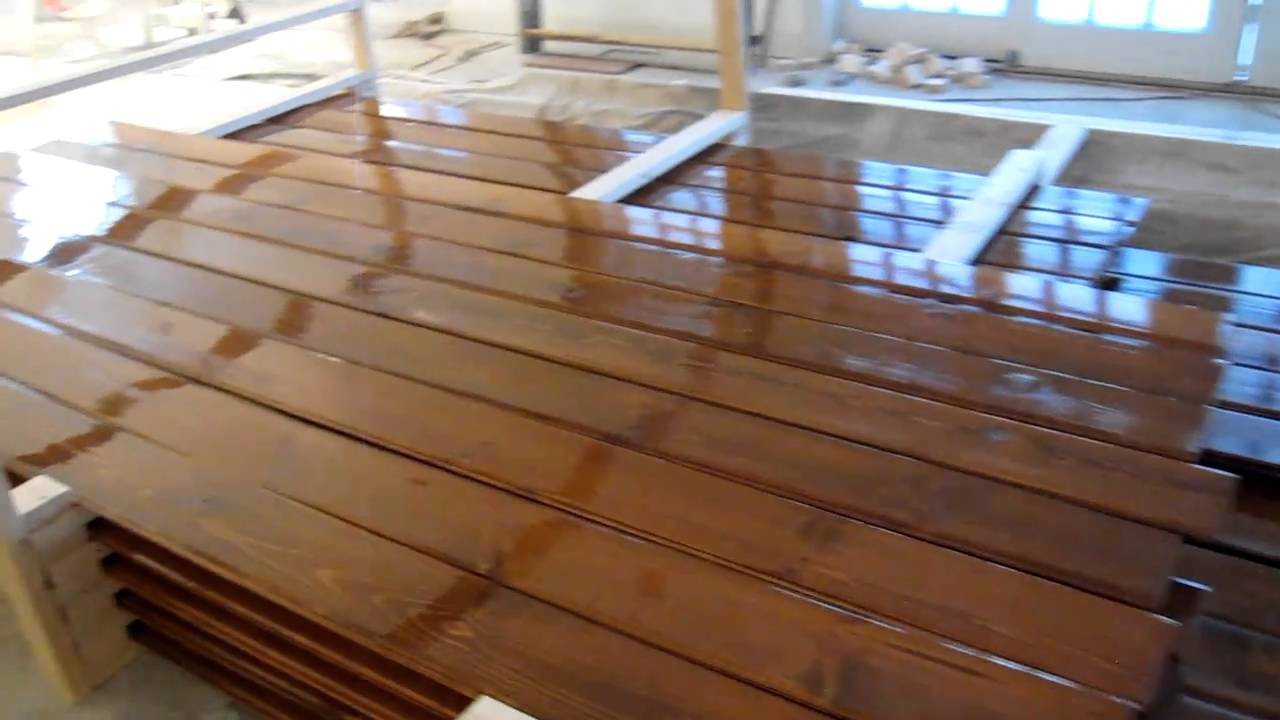 Staining 1200 Feet Of Knotty Pine