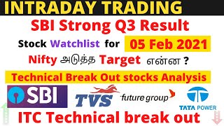 SBI Strong results | Zee entertainment Q3 | intraday watchlist for tomorrow (05 Feb 2021) tami news